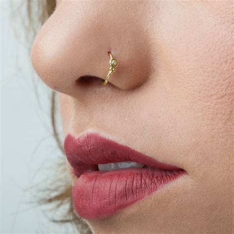 rose gold nose piercing|real gold nose piercing.